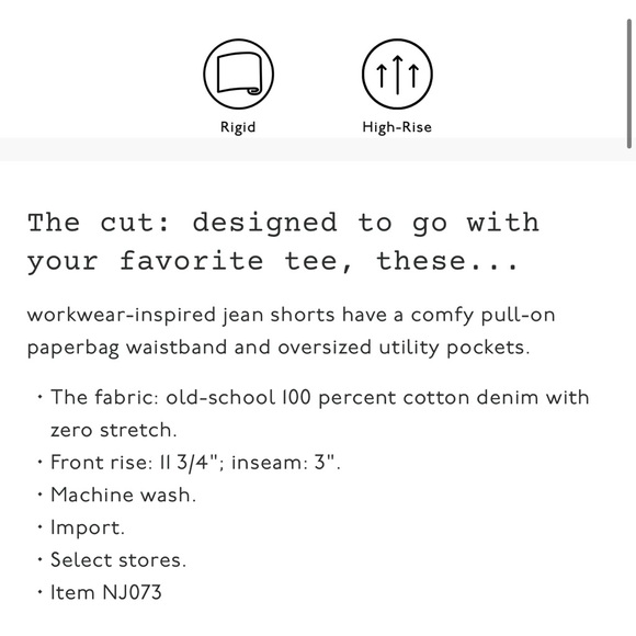 Madewell Denim Pull-On Paperbag Utility Shorts Size 29 - Picture 5 of 5